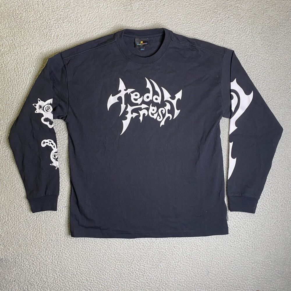 Teddy Fresh Shirt Mens Small Black Heavy Metal Graphic Print Snails Tee NWOT